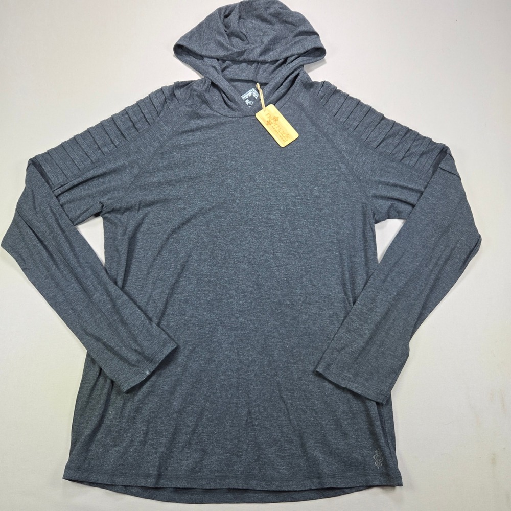 Nomads Hemp Wear Defender‎ Hoodie Moto Pleated Bamboo Grey Mens XL NEW